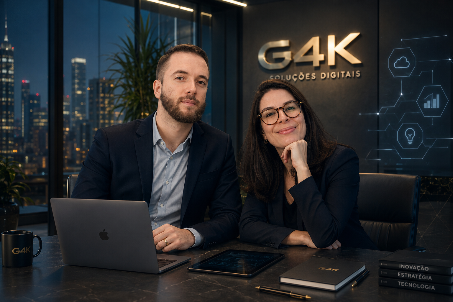 Gabriel e Karol, fundadores da G4K
